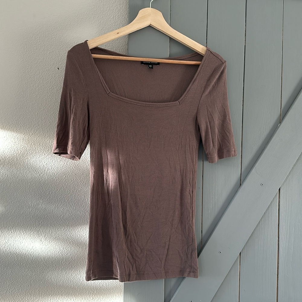 EUC Universal Standard Foundation Short Sleeve Square Neck Tee 4XS Nutmeg